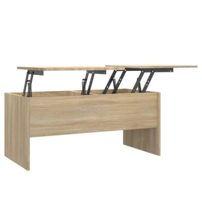 Abbildung von vidaXL Couchtisch Höhenverstellbar Kaffeetisch Beistelltisch Wohnzimmertisch Sofatisch mit Stauraum Sonoma Eiche 102x50,5x46,5cm Holzwerkstoff