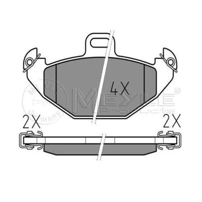 Abbildung von MEYLE 025 219 6514 Bremsbelagsatz ORIGINAL Quality Hinterachse exkl. Verschleißwarnkontakt mit Anti Quietsch Blech RENAULT: LAGUNA 1