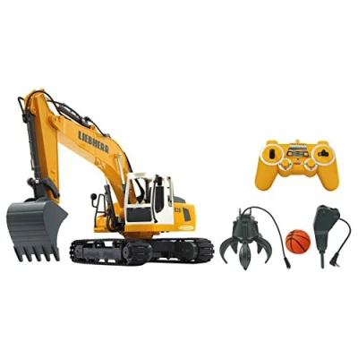Abbildung von Jamara RC Bagger Liebherr R936, 1:20, 2,4 GHz Funk, ferngesteuertes Baufahrzeug, Gelb