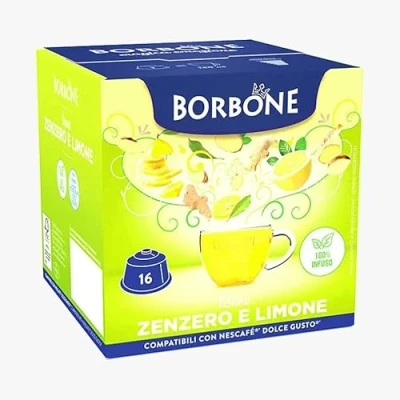 Abbildung von 64 Kaffee Kapseln borbone Kompatibel Mit Nescafe Dolce Gusto Kräuterteemischung Zensero und Lemon L&#039;Emporio