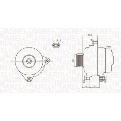 Abbildung von MAGNETI MARELLI 063731792010 Lichtmaschine 12V 80A TOYOTA: RAV4 II SUV