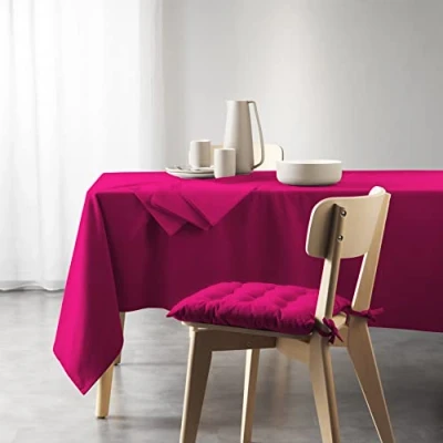 Abbildung von Douceur d&#039;Intérieur, Tischdecke, rechteckig, 140 x 240 cm, Mistral Fuchsia, recycelte Baumwolle