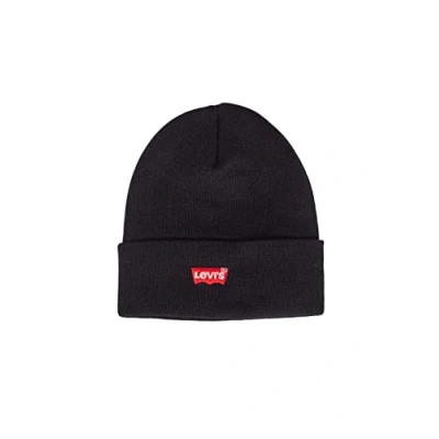 Abbildung von Levi&#039;s Batwing Embroidered Slouchy Beanie Mütze, Größe: One Size, Regular grey