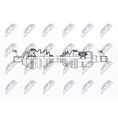 Abbildung von NTY NPW VW 192 Antriebswelle Vorderachse links 599 Automatikgetriebe