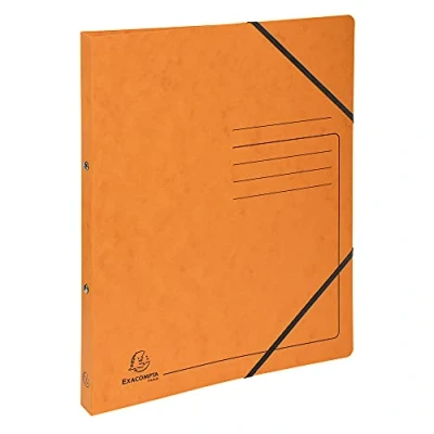 Abbildung von Exacompta 542554E Ringhefter mit Gummizug. Aus extra starkem Colorspan Karton 2 Ring Mechanik DIN A4 Füllhöhe 14 mm orange mappe Ringbuch Hefter