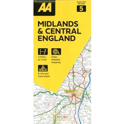 Abbildung von 05 Midlands &amp; Central England: 1:200000 (AA Road Map Britain series, Band 5)