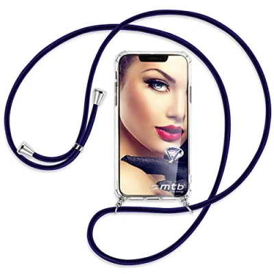 Abbildung von mtb more energy® Handykette kompatibel mit Samsung Galaxy A05s (SM A057) Blue Line Smartphone Hülle zum Umhängen Anti Shock Full TPU Case