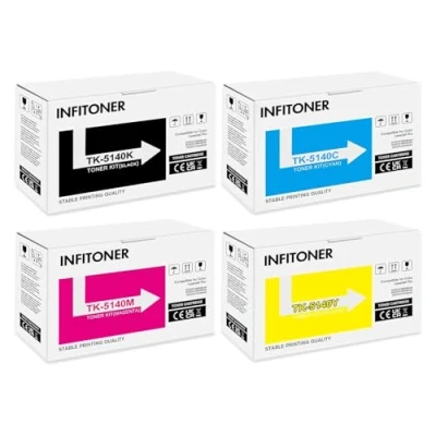 Abbildung von 4er Pack TK 5140 TK5140 5140K Kompatibel Tonerkartusche als Ersatz für Kyocera ECOSYS M6530cdn M6030cdn P6130cdn 5140C 5140Y 5140M (Schwarz Cyan Gelb Magenta)