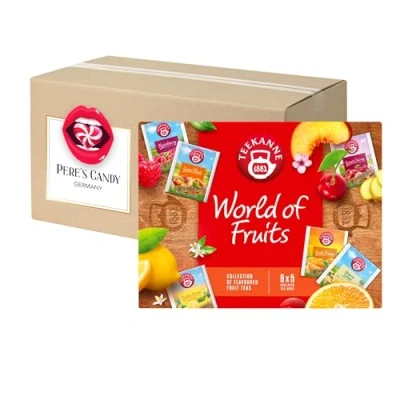 Abbildung von Teekanne World of Fruits Collection Box 6 x 5 Beutel Früchtetee mit Geschenk von Pere&#039;s Candy