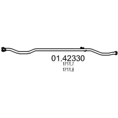 Abbildung von MTS 01.42330 Abgasrohr 2220 vorne für Mittelschalldämpfer PEUGEOT: 106 II Schrägheck, CITROËN: Saxo Schrägheck