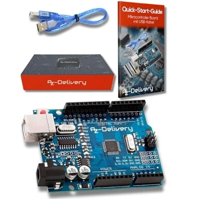 Abbildung von AZDelivery Mikrocontroller Board AZ ATmega328 mit USB Kabel inklusive E Book!