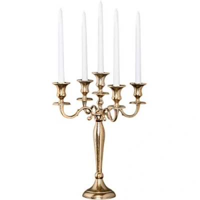 Abbildung von riess ambiente Kerzenständer MODERN Barock 40cm gold (1 St), Metall · Kerzenhalter Deko Design