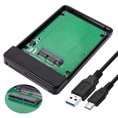 Abbildung von chenyang CY 1,8 Zoll Micro SATA 16pin 7 + 9 SSD zu externem Festplattengehäuse USB3.1 USB C
