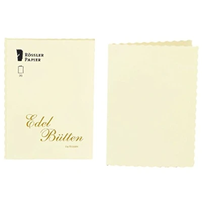 Abbildung von Rössler Papier 2160388803 Doppelkarten DIN A6, gehämmert, 20 Stück, ivory