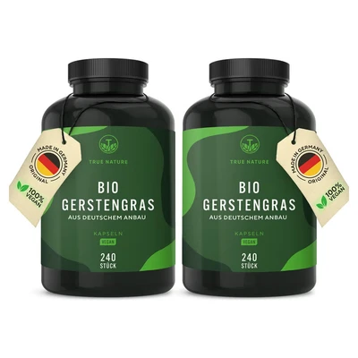 Abbildung von Bio Gerstengras 720 Kapseln Vegan TRUE NATURE 2x360 St