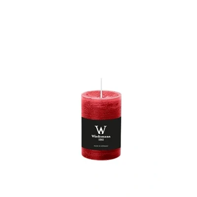 Abbildung von Wiedemann Marble Rustik Kerzen, Stumpenkerzen, Weihnachtsrot (Rubin Rot) 90 x Ø 58 mm