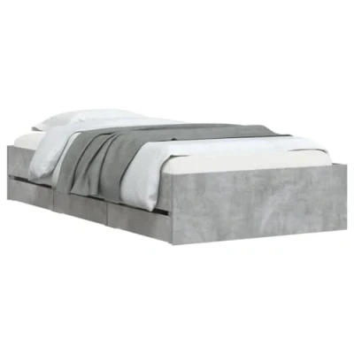 Abbildung von vidaXL Bett Bettgestell mit Schubladen Betongrau 100x200 cm Holzwerkstoff