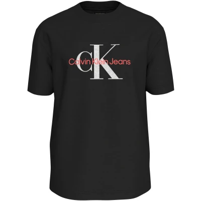 Abbildung von Calvin Klein Jeans Textured Monologo TEE Tshirt print, Herren, Größe: XXL, Black