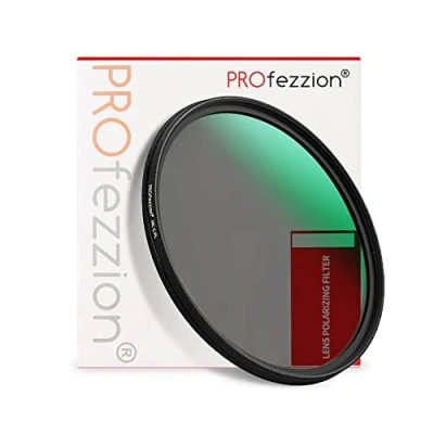 Abbildung von PROfezzion Polfilter 58MM Zirkularpolarisationsfilter Mehrschichtiger HD 12 Lagen CPL Filter für Canon EOS 2000D 1300D 1200D 850D 800D 760D 750D 700D 650D 100D 200D 250D with EF S 18 55mm Kit Objektiv