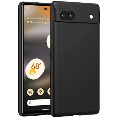 Abbildung von Verco Kompatibel mit Google Pixel 6a Hülle, Matte Rückschale Schutzhülle für Case Silikon Handyhülle Schwarz