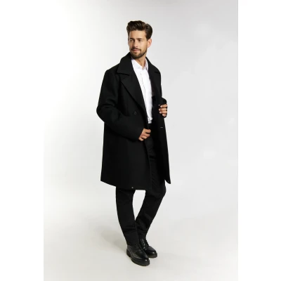 Abbildung von Übergangsjacke im Woll Look DREIMASTER S / Schwarz 70% Polyester 20% recyceltes 10% Viskose