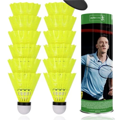 Abbildung von Outdoorn Federball gelb Für Badminton: Training und Wettkampf Badmintonbälle (12 St)