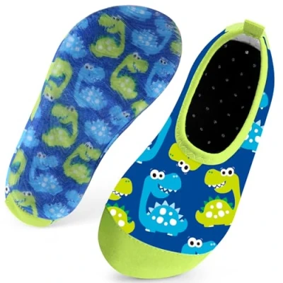 Abbildung von Kinder Badeschuhe Schwimmschuhe Wasserschuhe Jungen Baby Strandschuhe Aquaschuhe Schnell Trocknend für Beach Pool(Dinosaurs Blau28/29)