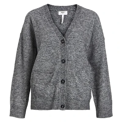 Abbildung von Object Objminna L/S NOOS Strickjacke, Damen, Größe: 42, Dark grey melange