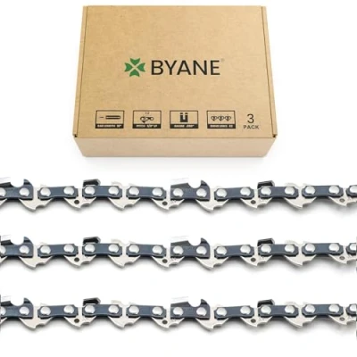 Abbildung von BYANE 3 Pack Sägenkette 3/8&quot; LP für 45 cm Schiene 62 Antriebsglieder, 1.3mm rückschlagsarme Kette kompatibel mit Husqvarna, McCulloch, Mac Allister und mehr