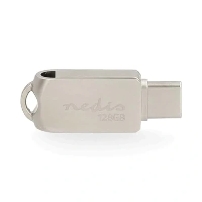 Abbildung von Nedis Flash Laufwerk 128 GB USB A/USB C Lesegeschwindigkeit: 110 MB/s Schreibegeschwindigkeit: 30