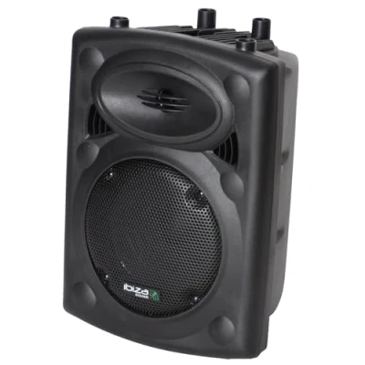 Abbildung von Ibiza SLK8A BT Plug &amp; Play Aktiv Lautsprecher 8&quot;/20cm, 300W mit integriertem Verstärker Bluetooth, USB, SD und AUX Schwarz