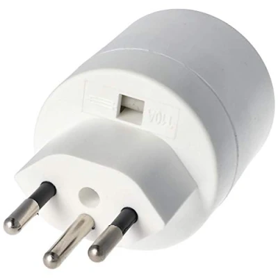 Abbildung von AccuCell Schweiz Adapter weiss von Schukokupplung auf schweizer Stecker 230 Vo Akku Ladestation