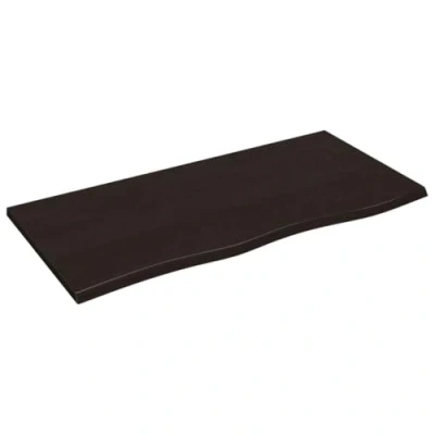 Abbildung von vidaXL Waschtischplatte, Multifunktional Arbeitsplatte mit Naturkante, Waschtischkonsole Tischplatte für Badezimmer, Holzplatte Platte, Dunkelbraun 100x50x2 cm Massivholz Behandelt