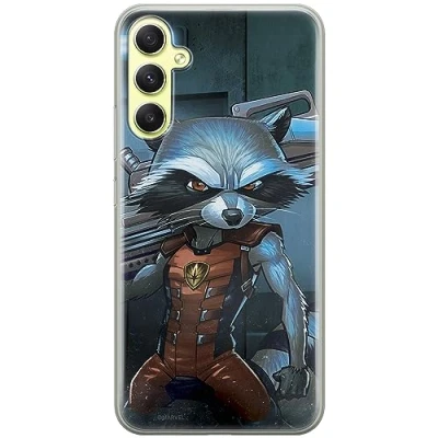 Abbildung von ERT GROUP Handyhülle für Samsung A34 5G Original und offiziell Lizenziertes Marvel Muster Rocket 001 optimal an die Form des Handy angepasst, hülle aus TPU