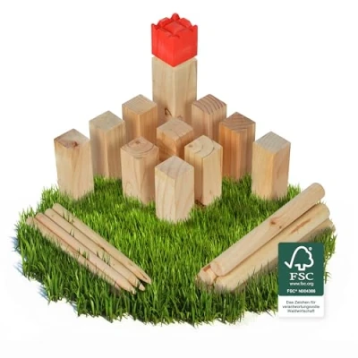 Abbildung von Ocean5 Spiel Wurfspiel Kubb in verschiedenen Größen, Familienspiel, Wikinger mit Teams