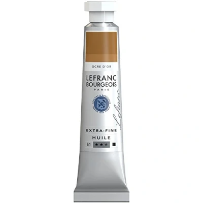 Abbildung von Lefranc Bourgeois 404998 extra feine Ölfarbe in Künstlerqualität aus hochwertigen Pigmenten, lebendige Farben, hohe Lichtechtheit, 20ml Tube Goldocker