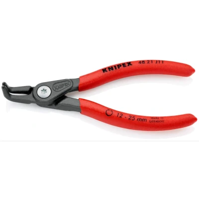 Abbildung von Knipex 48 21 J01, Sicherungsringzange, Stoßfest, Dielektrisch, Chrom Vanadium Stahl, Kunststoff, Rot, 130 mm