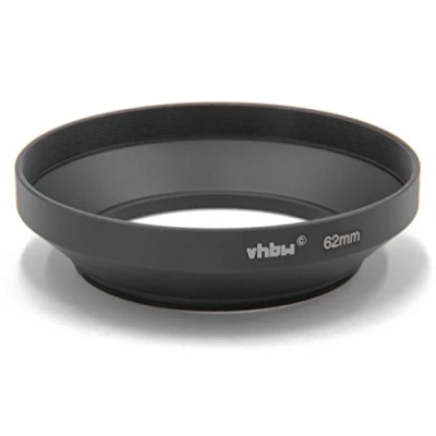 Abbildung von vhbw Gegenlichtblende für 62mm Objektiv Weitwinkel Streulichtblende, Schwarz, Metall, rund