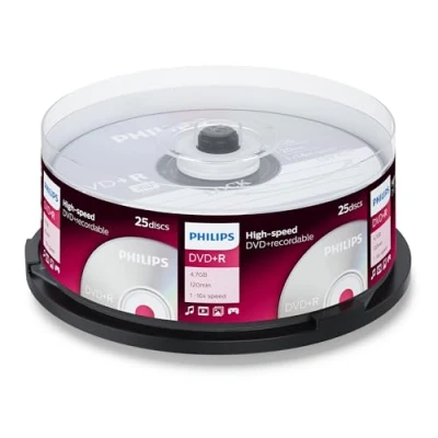 Abbildung von Philips DVD+R Rohlinge (4.7 GB Data/ 120 Minuten Video, 16x High Speed Aufnahme, 25er Spindel)