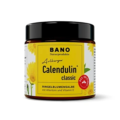 Abbildung von BANO Arlberger Calendulin Ringelblumensalbe I für trockene Haut unterstützt die Wundheilung geeignet als Narbencreme mit Vitamin E (100 ml)