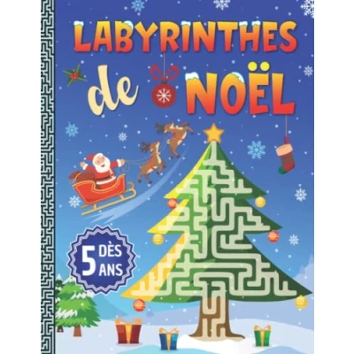 Abbildung von labyrinthes de Noël: Cahier en couleurs pour enfants un carnet jeux les 5 à 8 ans le cadeau idéal vacances , anniversaires fêtes Noel