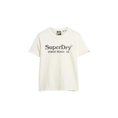 Abbildung von Superdry Tshirt print, Damen, Größe: 36, Cream slub