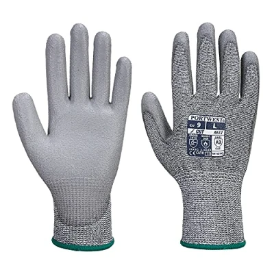 Abbildung von Portwest PU Schaum Schnittschutz Handschuh, Größe: S, Farbe: Grau, A622G7RS