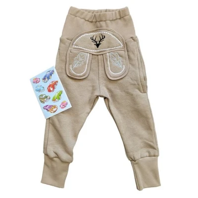 Abbildung von Trachterbahn Jogginghose Baby Babyhose in Lederhosen Stil Tracht, inkl Auto Sticker