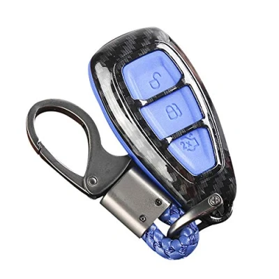 Abbildung von Mulcort Carbon Fiber Remote Key Fob Case Shell Cover Compatible with Fords/Focus/Fiesta/Kuga/C Max