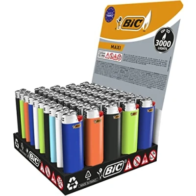Abbildung von BIC Feuerzeuge Maxi Standard 50er Tray, 50 Stück Reibrad (50 St)
