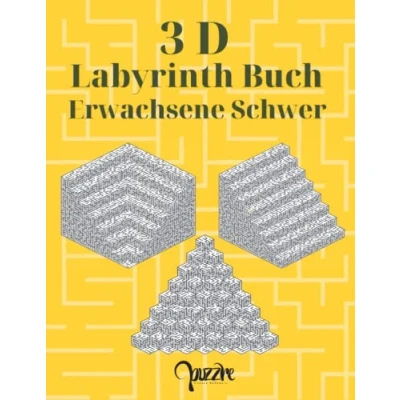Abbildung von 3D Labyrinth Buch Erwachsene Schwer: Das Der Labyrinthe und Irrgärten Rätsel mit Lösung