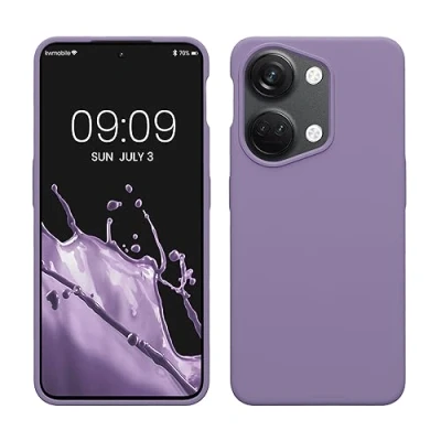 Abbildung von kwmobile Hülle kompatibel mit OnePlus Nord 3 5G Silikon Handy Case Handyhülle weiche Oberfläche kabelloses Laden Veilchen Lila