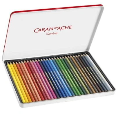 Abbildung von Caran d&#039;Ache Swisscolor Metall Etui mit 30 wasserfesten Farbstiften