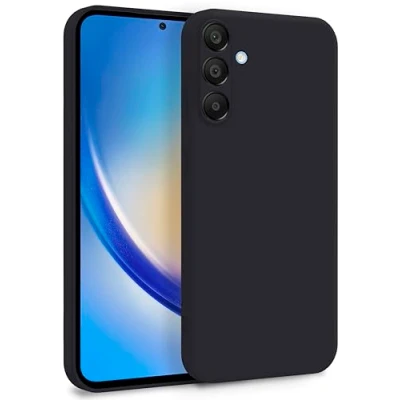 Abbildung von MyGadget Hülle für Samsung Galaxy A35 5G Zweilagige Handyhülle mit Kameraschutz Cover Innenfutter &amp; Silikon außen Schwarz